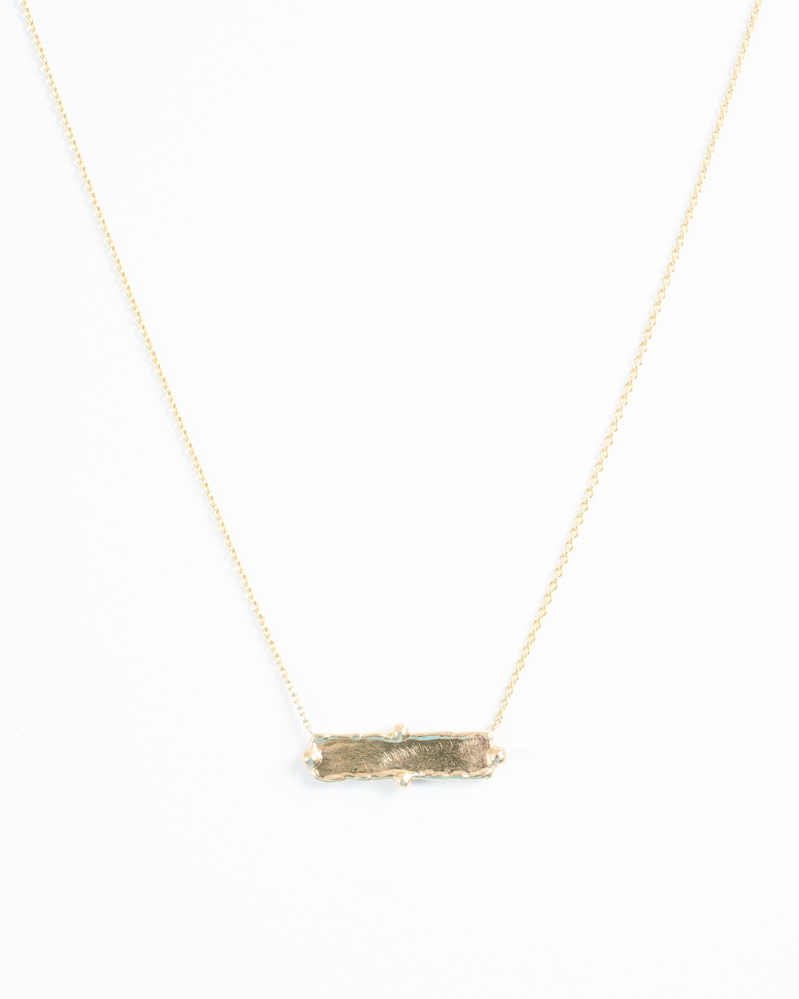 lio and linn, rectangle/dot single necklace - gold