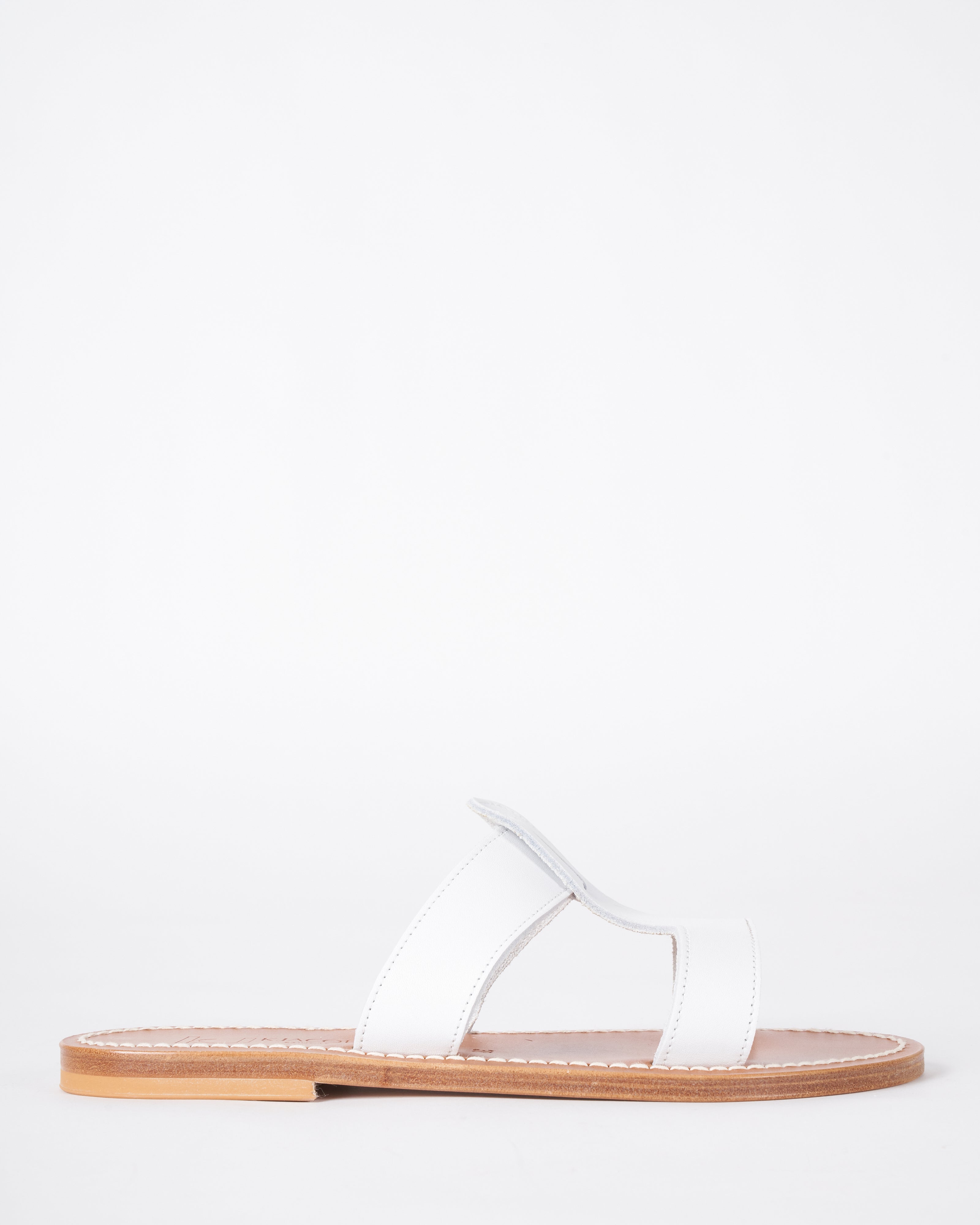 k jacques, rhea wide t strap sandal - white