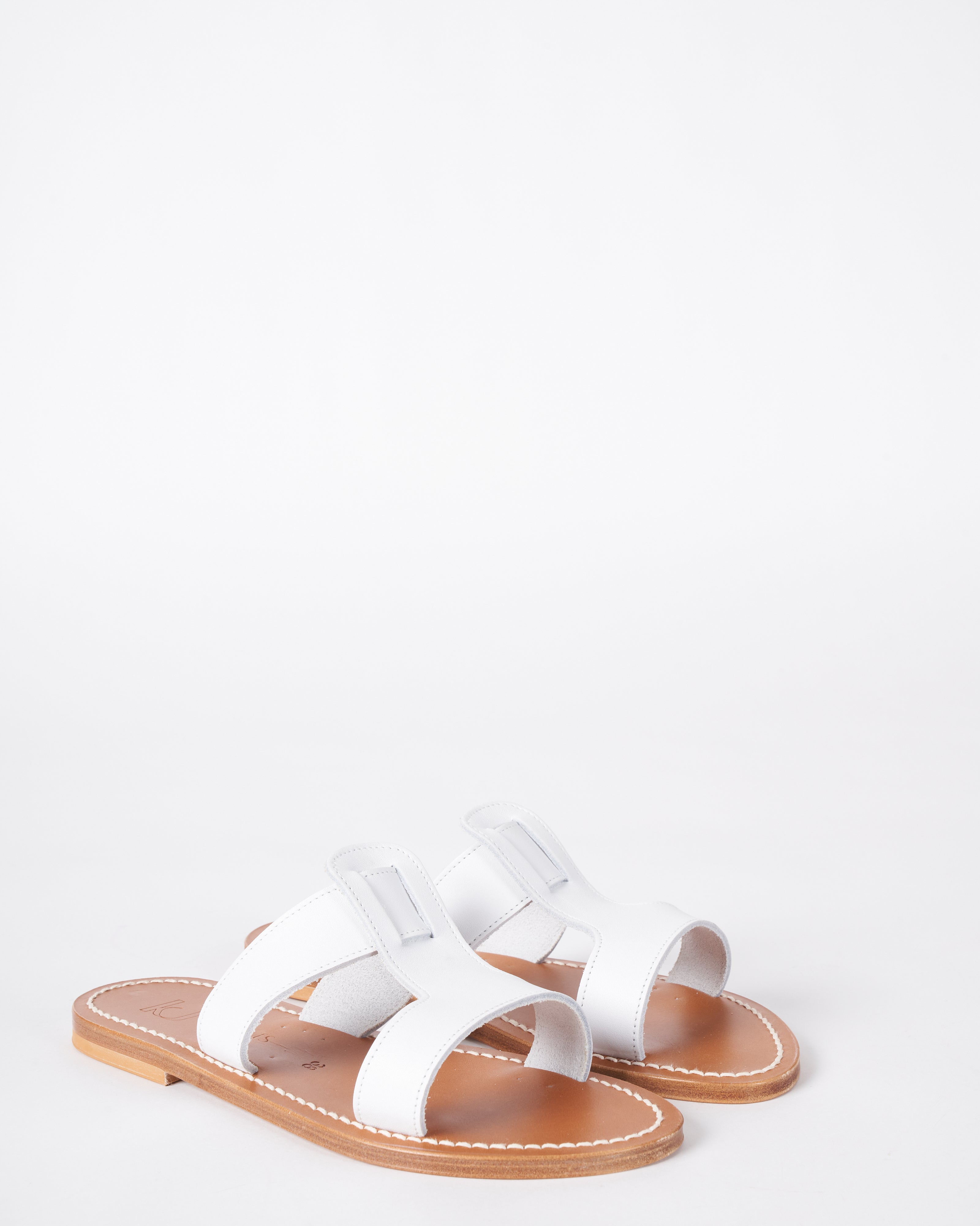 k jacques, rhea wide t strap sandal - white