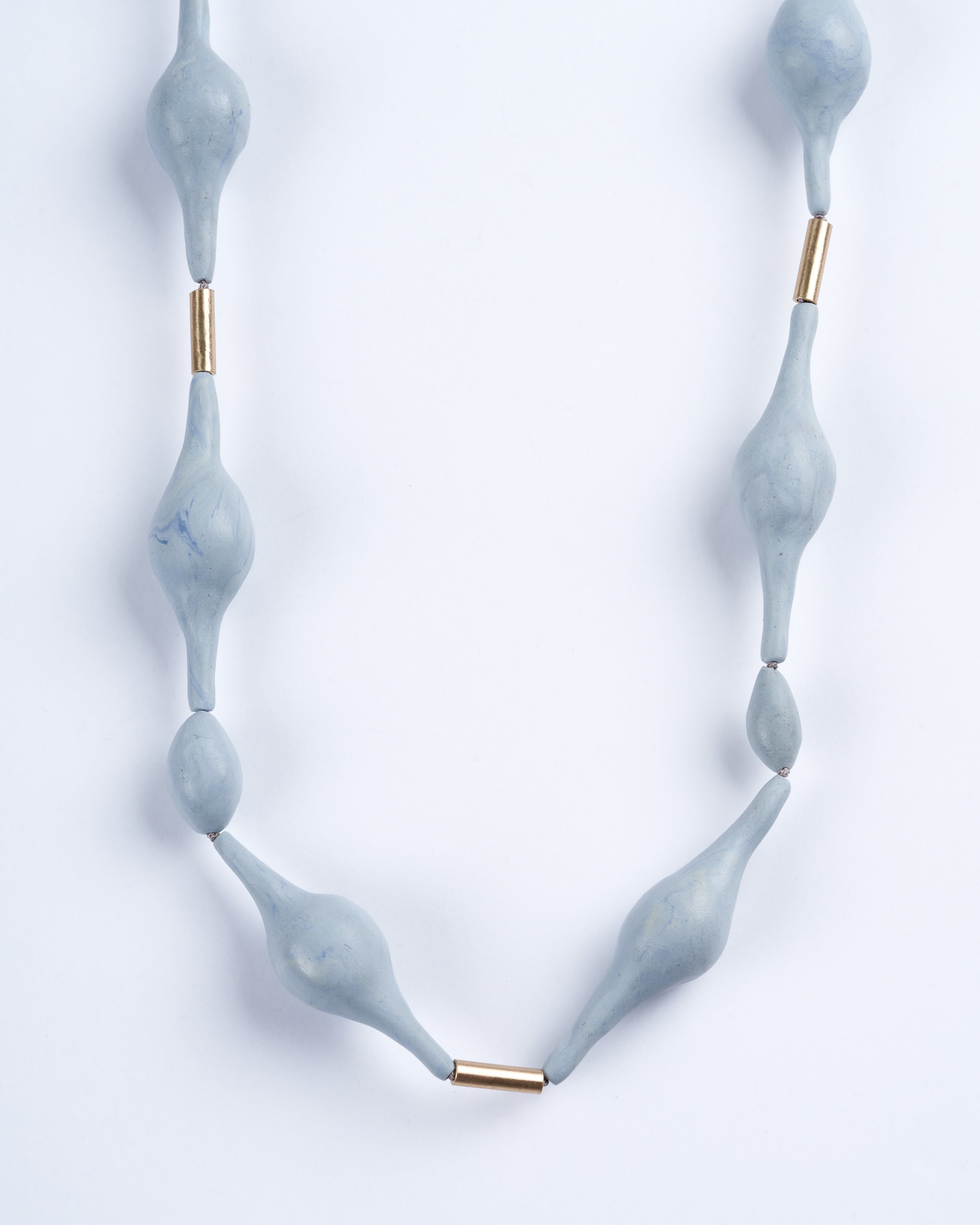 julie cohn designs, sea bean clay necklace - light blue