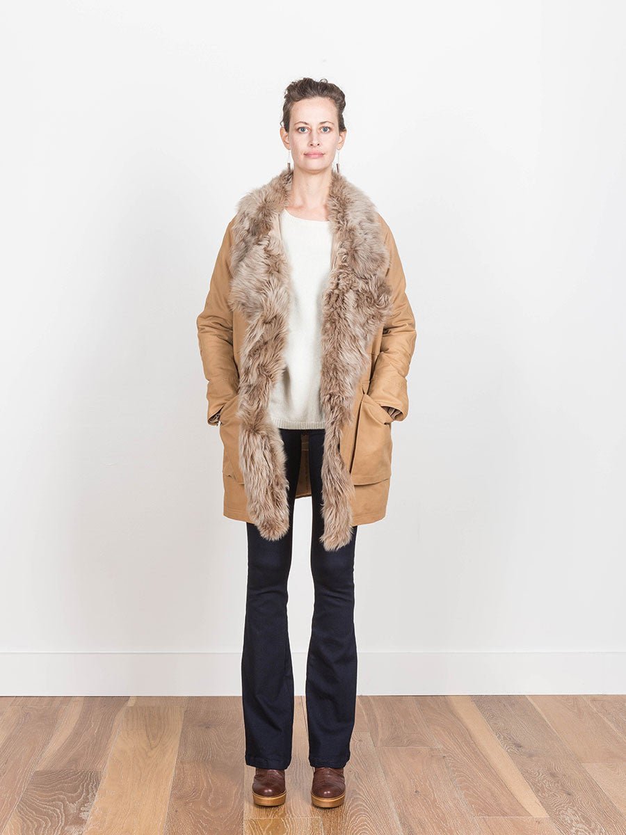 liven, shearling anorak