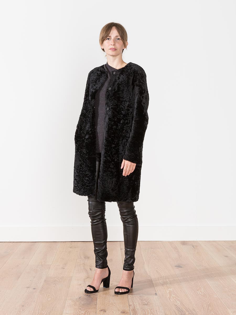 liven, shearling coat