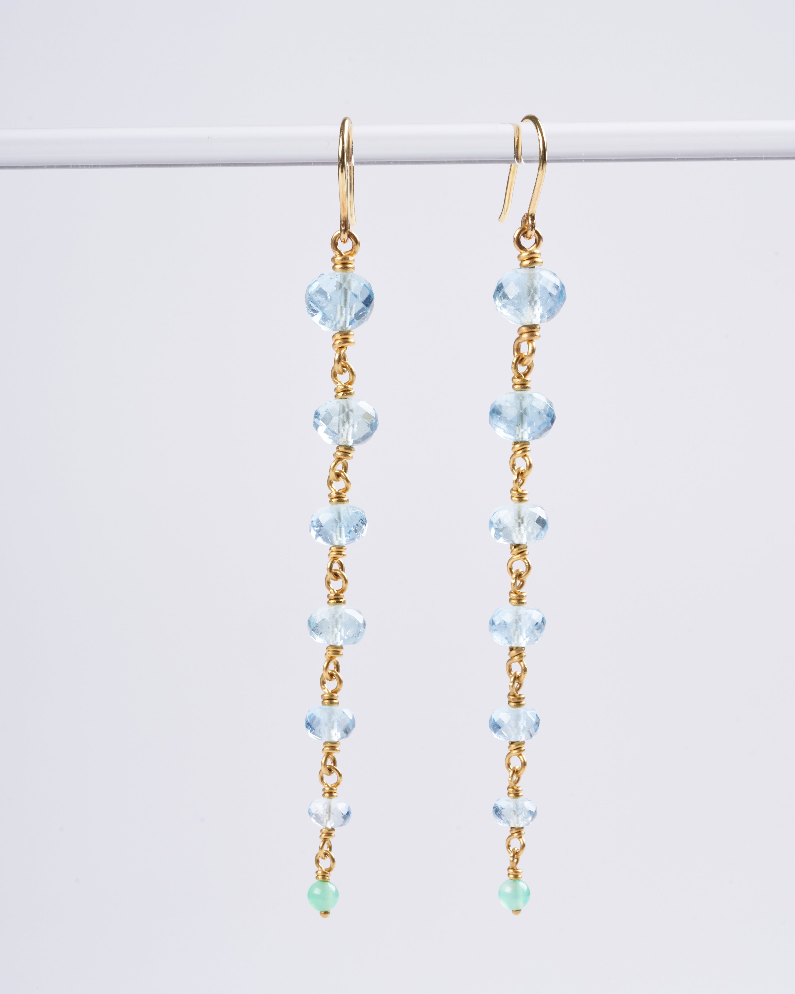 mallary marks, spun sugar aquamarine earrings - blue