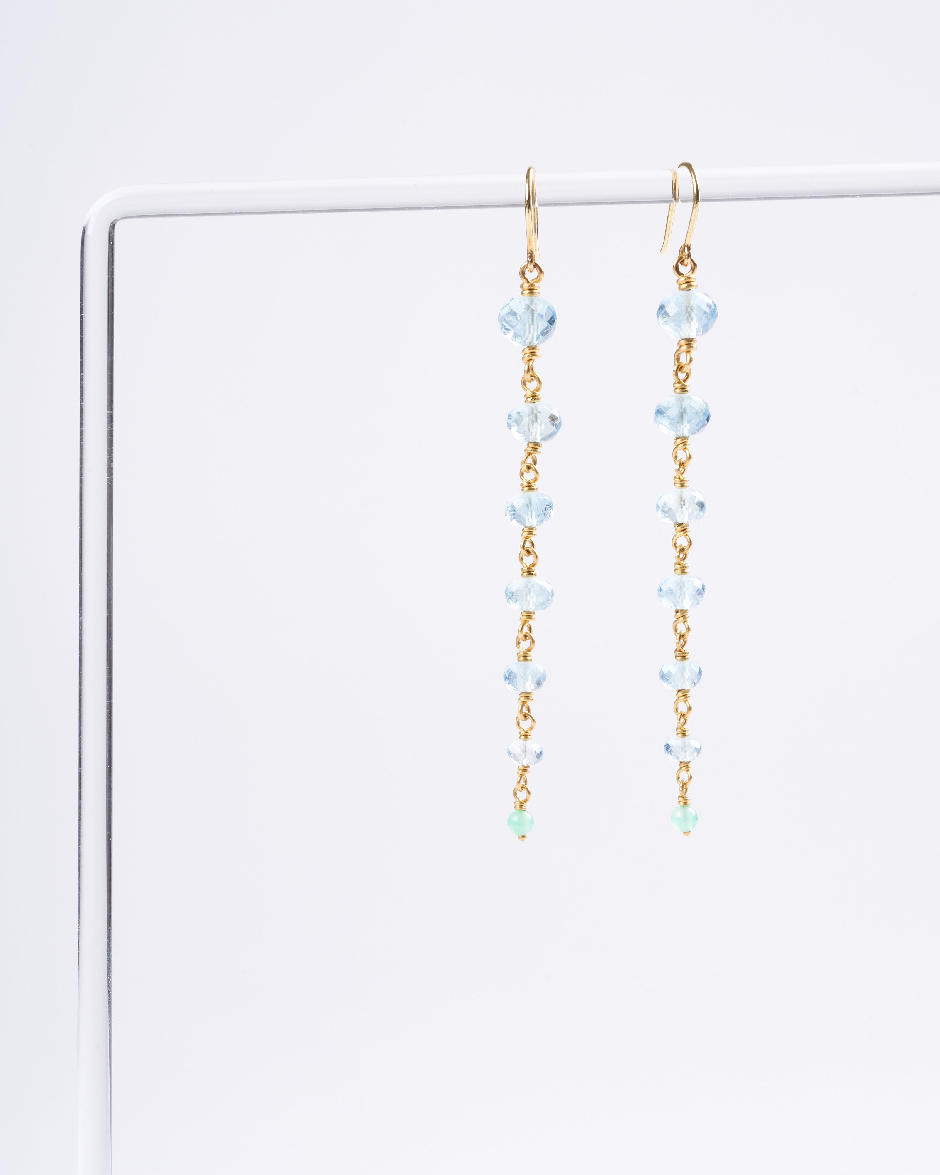 mallary marks, spun sugar aquamarine earrings - blue