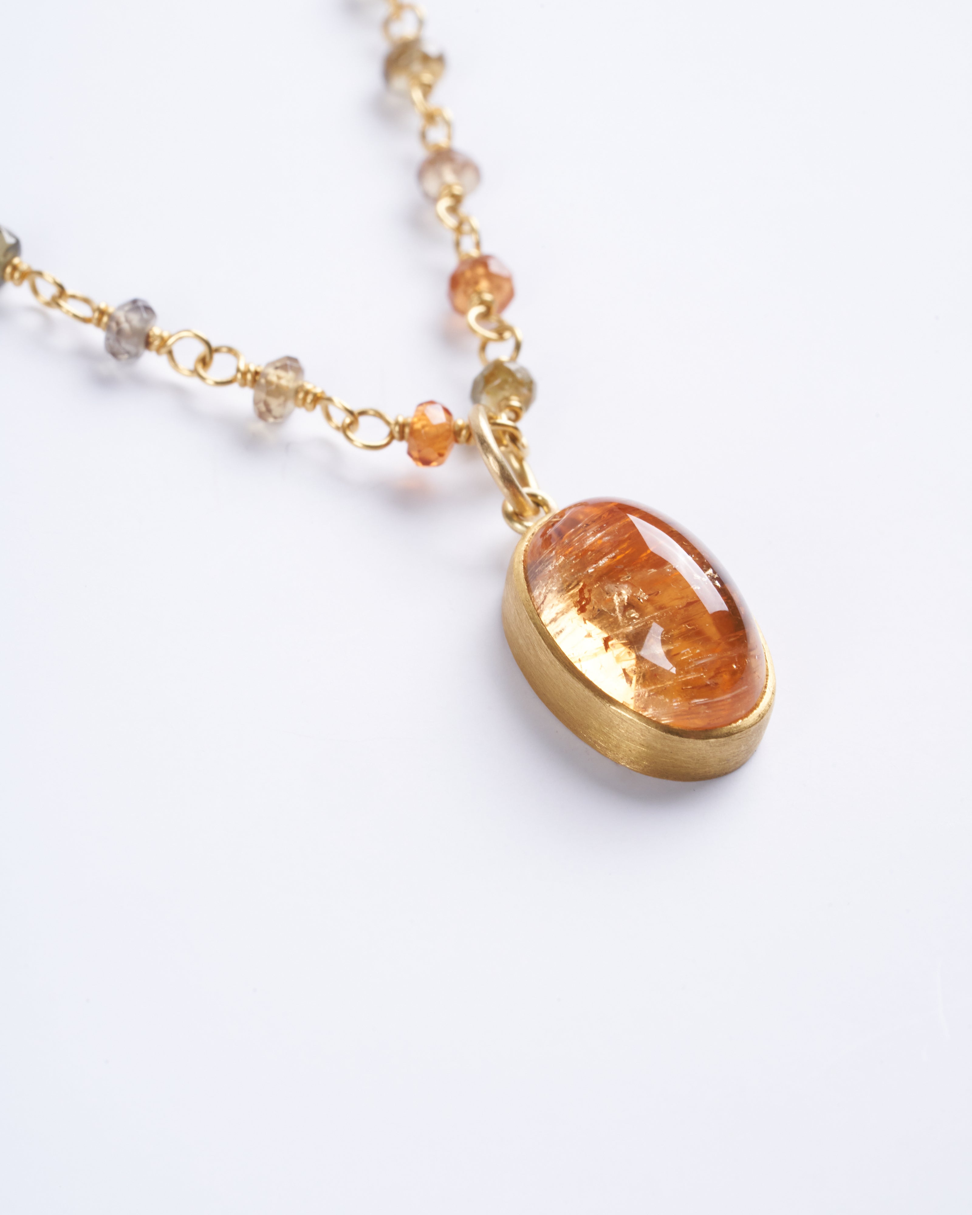 mallary marks, spun sugar multi-stone pendant necklace - brown and gold