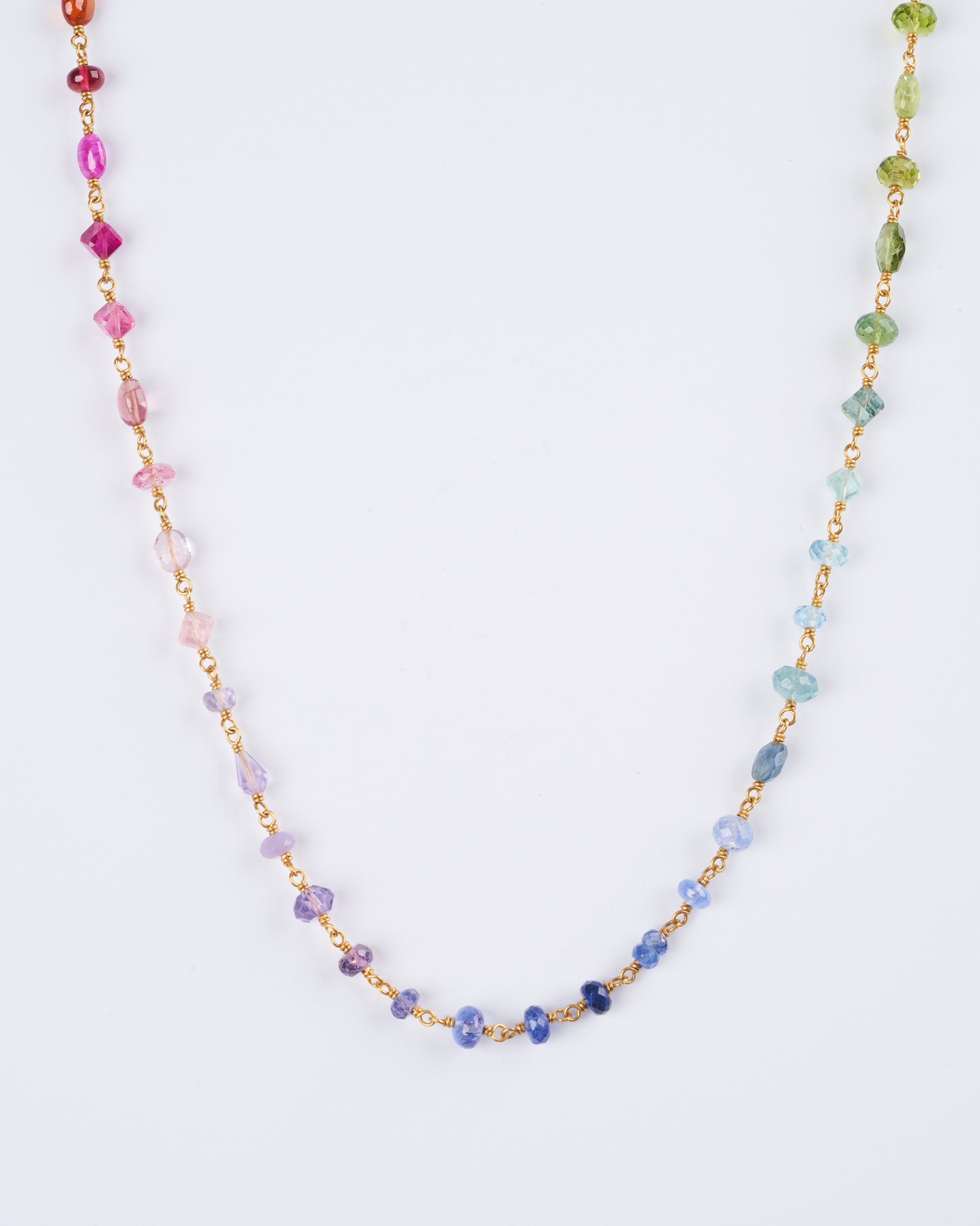 mallary marks, sugar spun rainbow necklace multi stone 22" - multi color