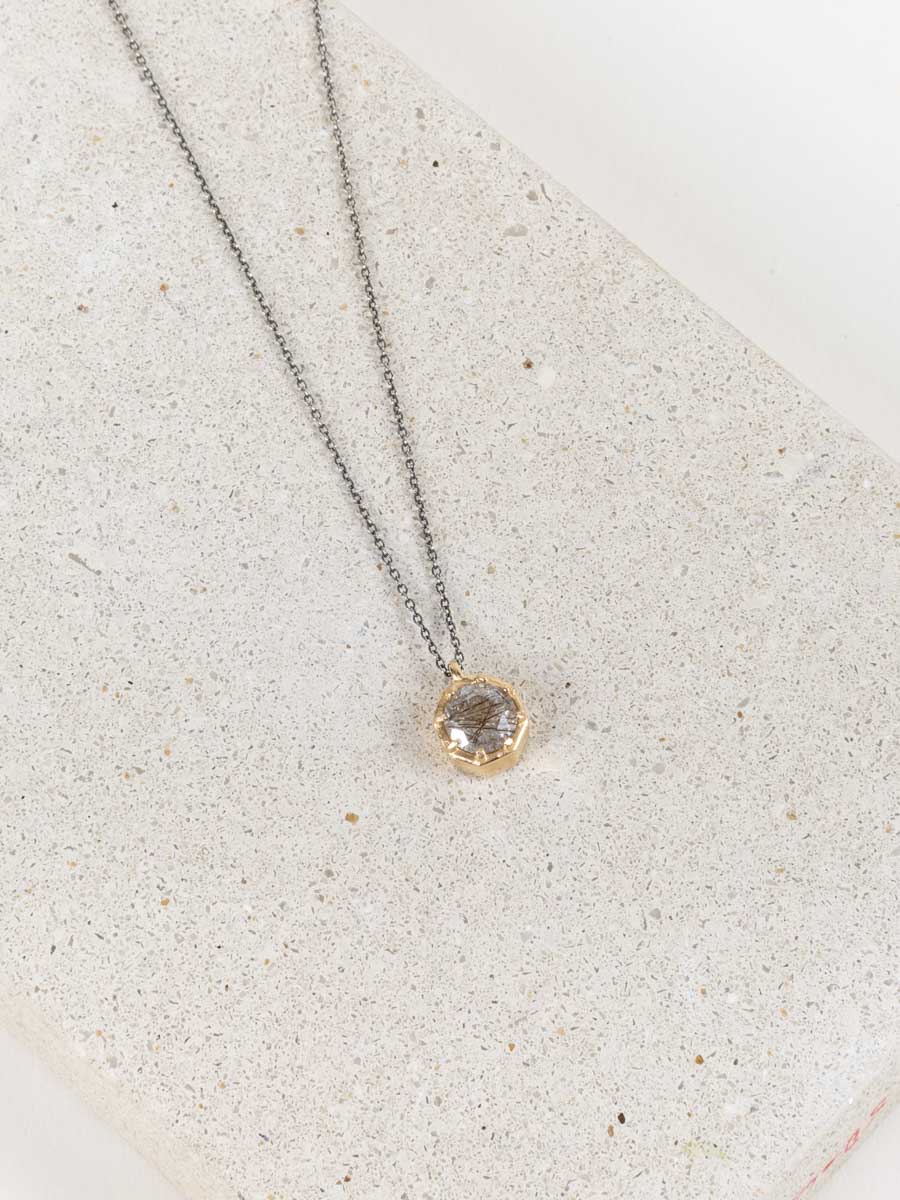 lauren wolf, tourmalated quartz necklace