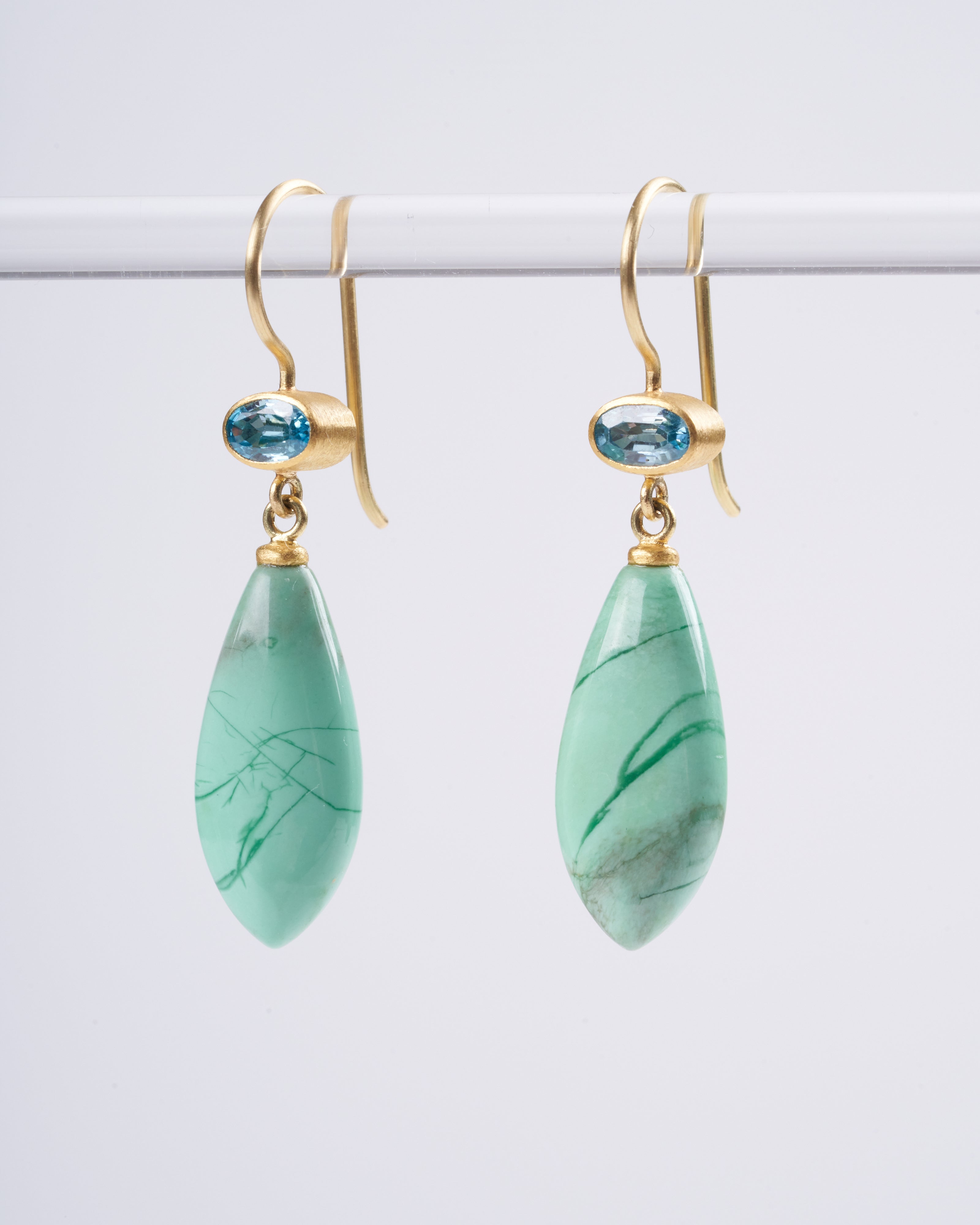 mallary marks, zircon and variscite earrings - green